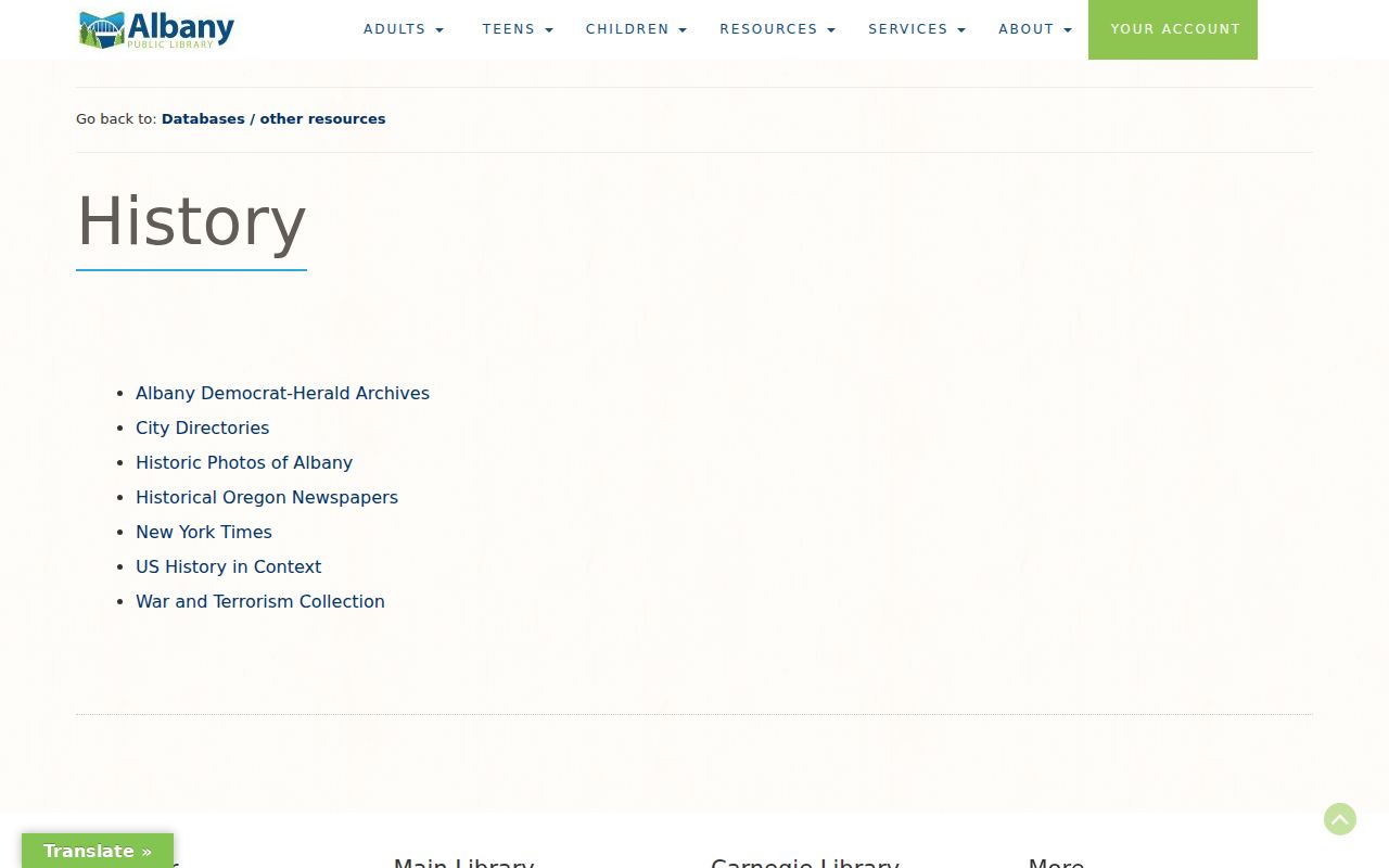 Albany city directory local history collection at Albany Public Library