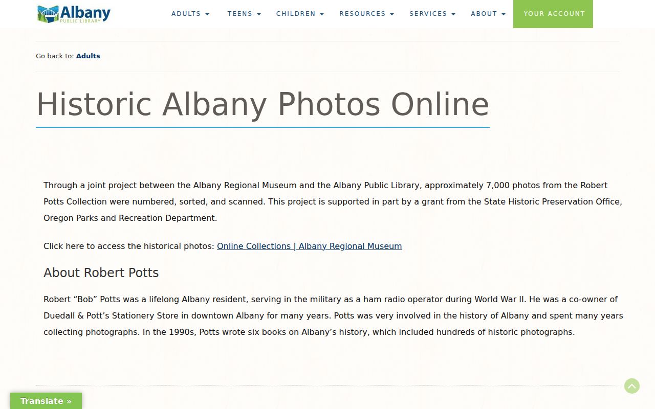 Albany neighbors historical context through Historic Albany Photos Online